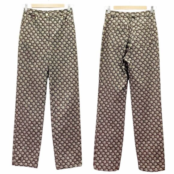 Vintage St. John Sport Jacquard SJ Logo Pant Suit Tan & Brown Size 4 | Small - Picture 11 of 16